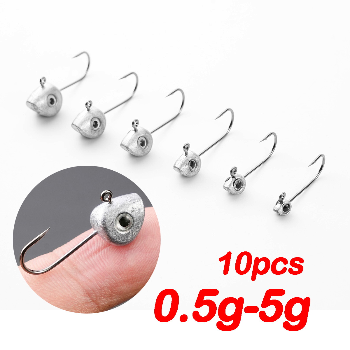 Fishing Hook Offset - 10 adet Mini Jig Kafa Kanca
