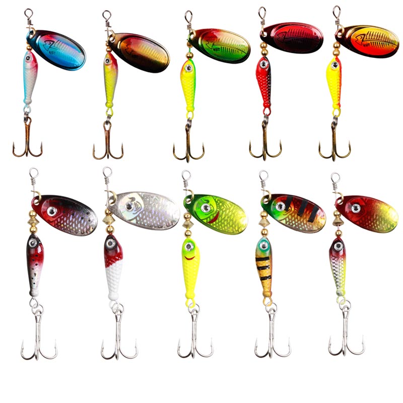Fishing Hook Treble - 10 adet/takım Spinner Lures 9.1g 7