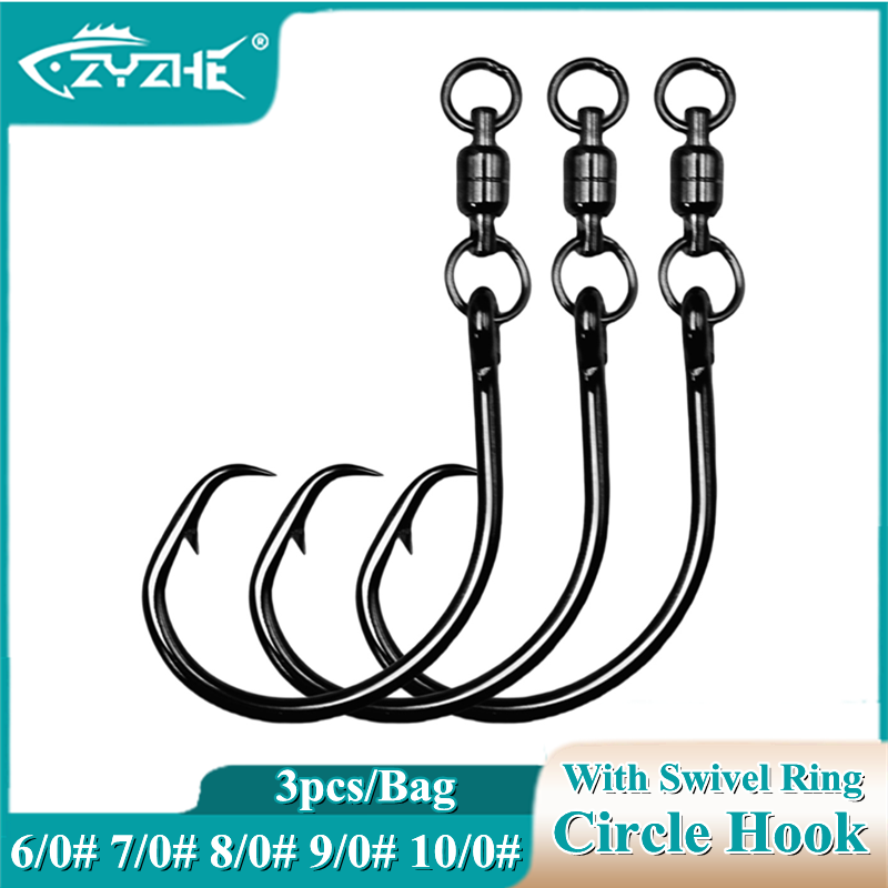 Fishing Hook Offset - ZYZHE 3/6/9 adet Döner Halkalı Daire