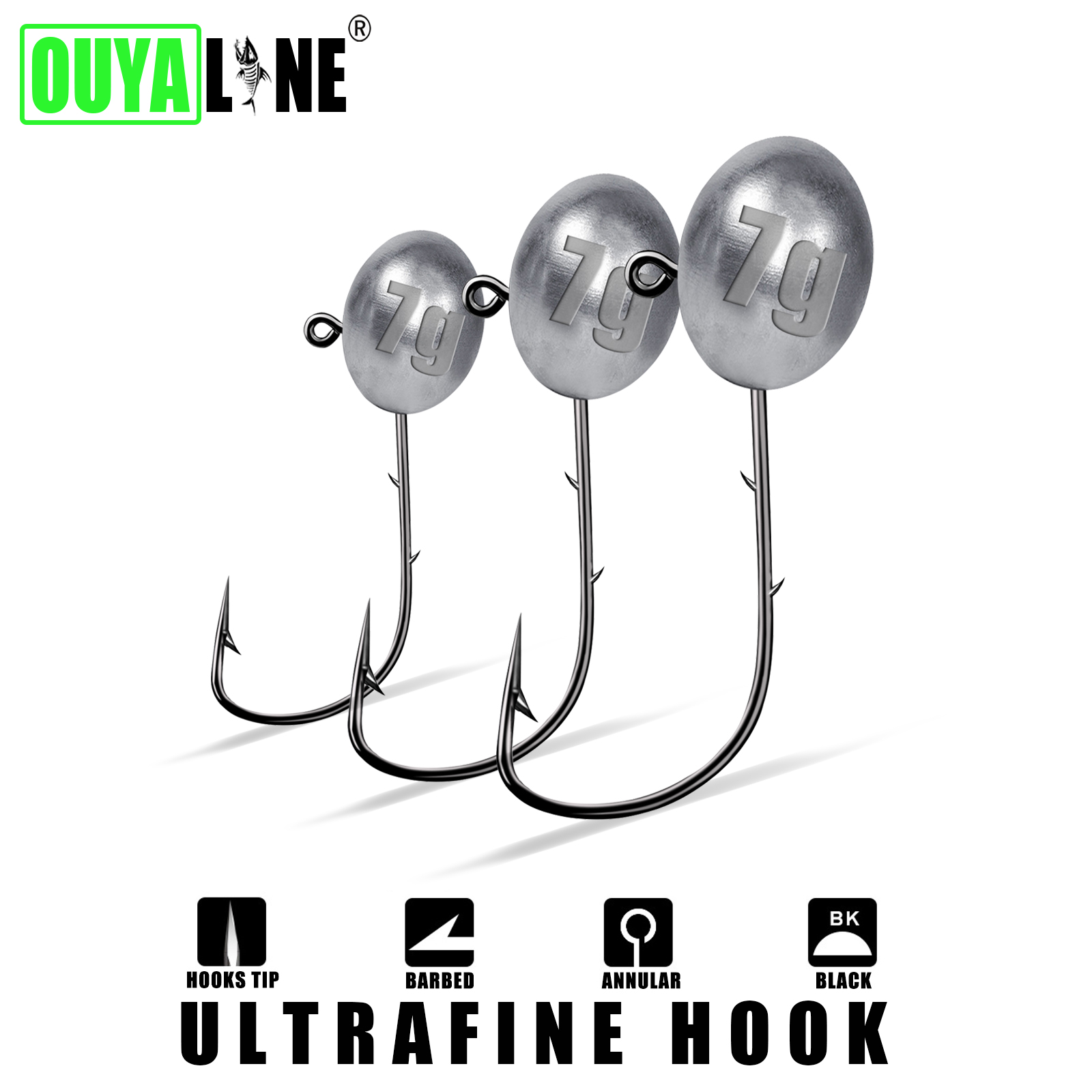 Fishing Hook Offset - Jig Head kanca 1X Rockfish Ajing