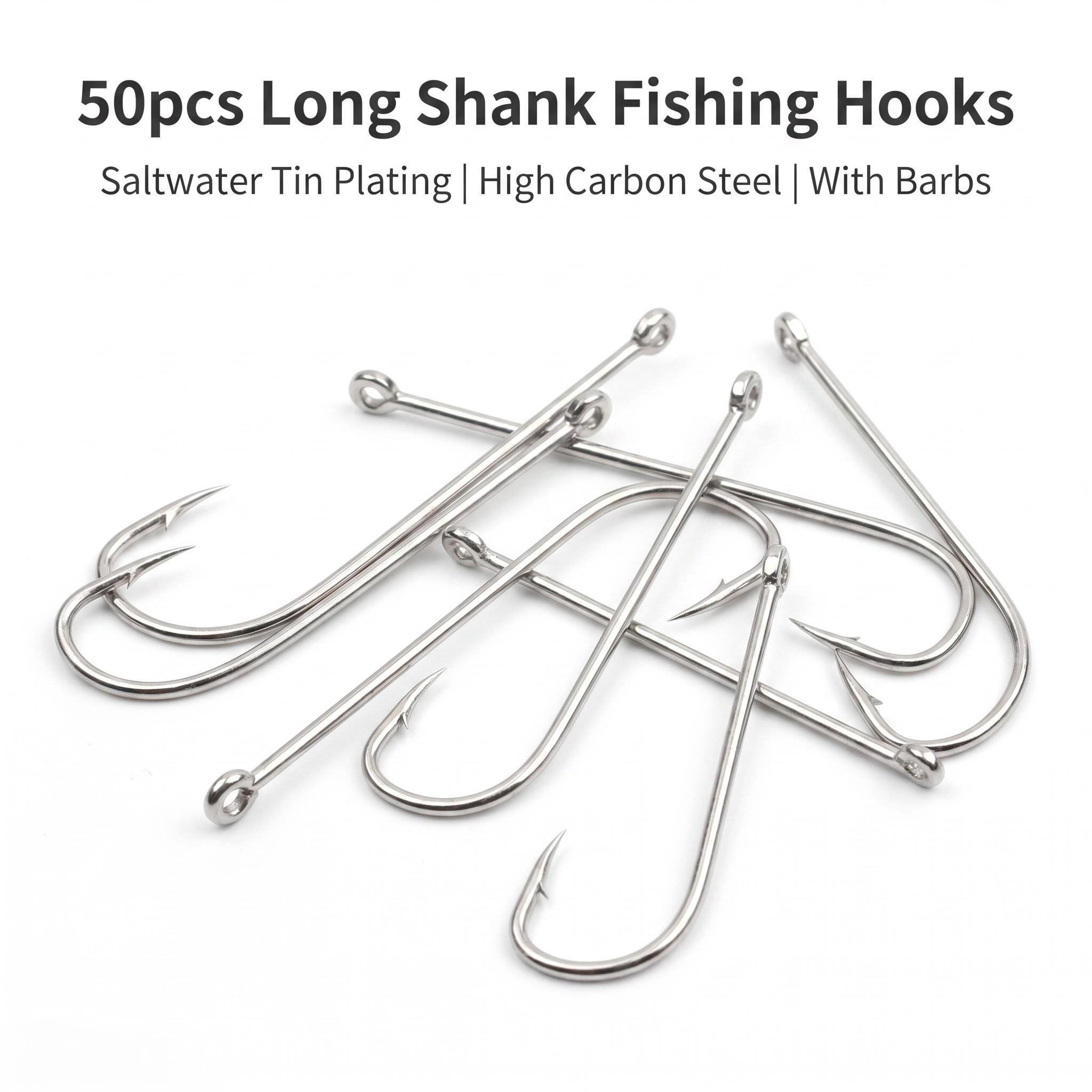 Fishing Hook Circle - 50 adet Uzun Saplı Tuzlu Su